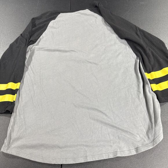 Harry Potter Shirt Hufflepuff Quidditch Womens XL 3/4 Sleeve Gray - Picture 8 of 8